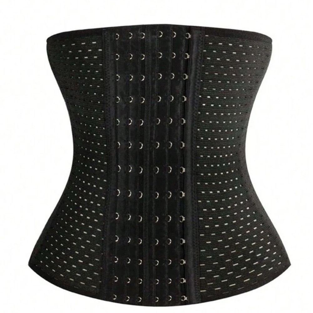 Black Adjustable Buckle Front Waist Trainer Womens Size Small